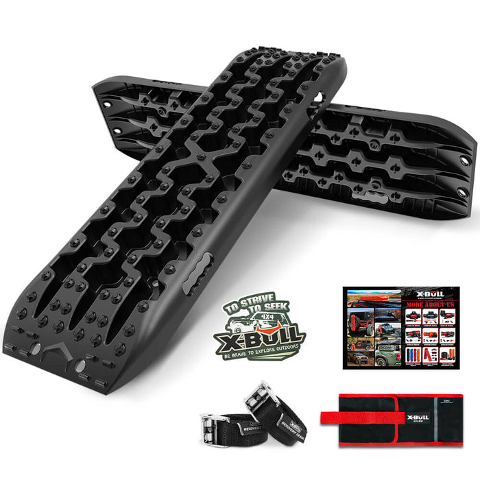 X-BULL Recovery tracks / Sand tracks / Mud tracks / Off Road 4WD 4x4 Car 2pcs Gen 3.0 - Black - Outbackers