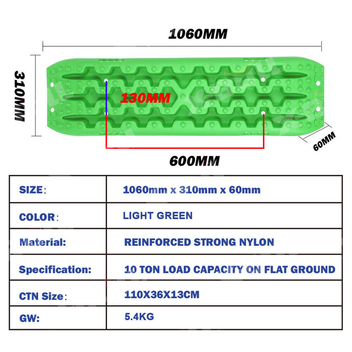X-BULL Recovery tracks Sand tracks 2 Pairs Sand / Snow / Mud 10T 4WD Gen 3.0 - Green - Outbackers