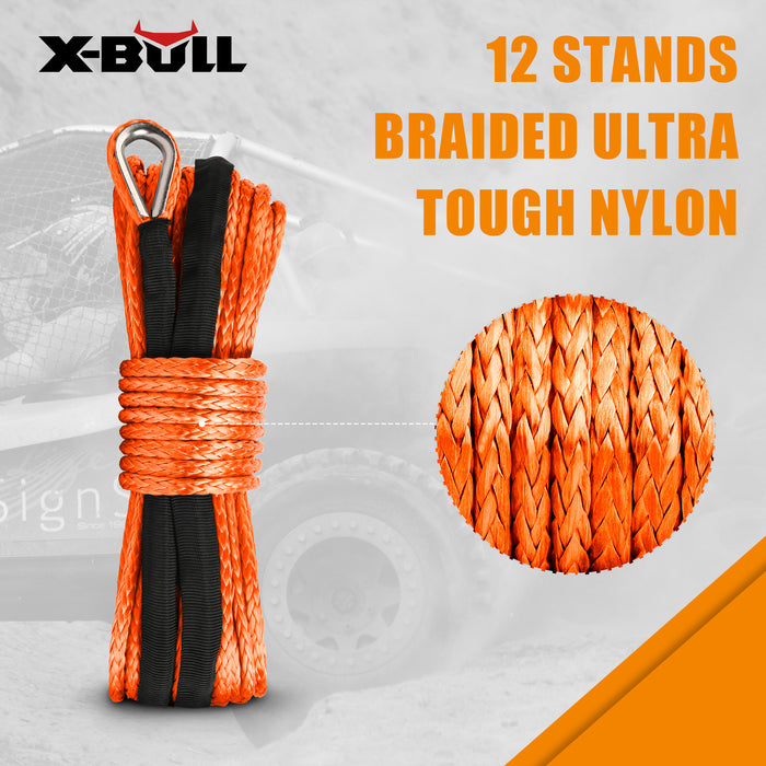 X-BULL Winch Rope Dyneema Synthetic Rope 5.5mm x 13m Tow Recovery Offroad 4wd - Outbackers