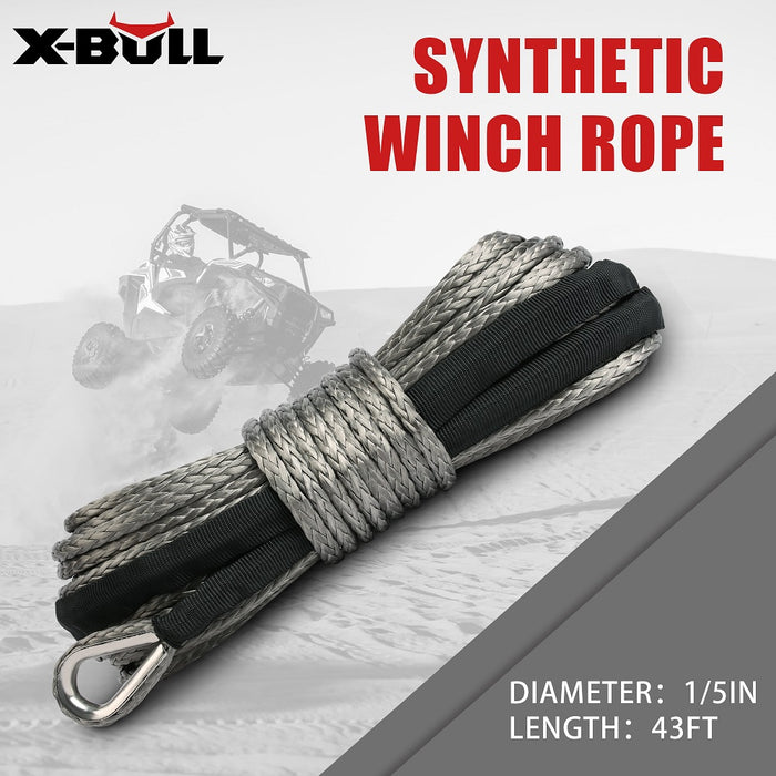 X-BULL Winch Rope 5.5mm x 13m Dyneema Synthetic Rope Tow Recovery Offroad 4wd4x4 - Outbackers