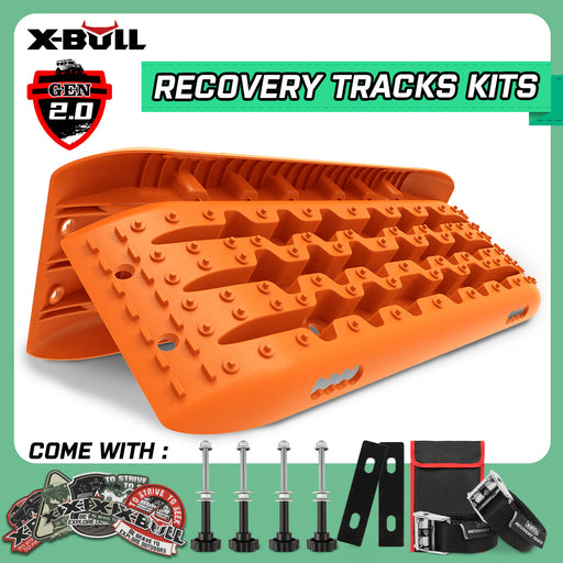 X-BULL Recovery tracks Sand Trucks Offroad With 4PCS Mounting Pins 4WDGen 2.0- Orange - Outbackers