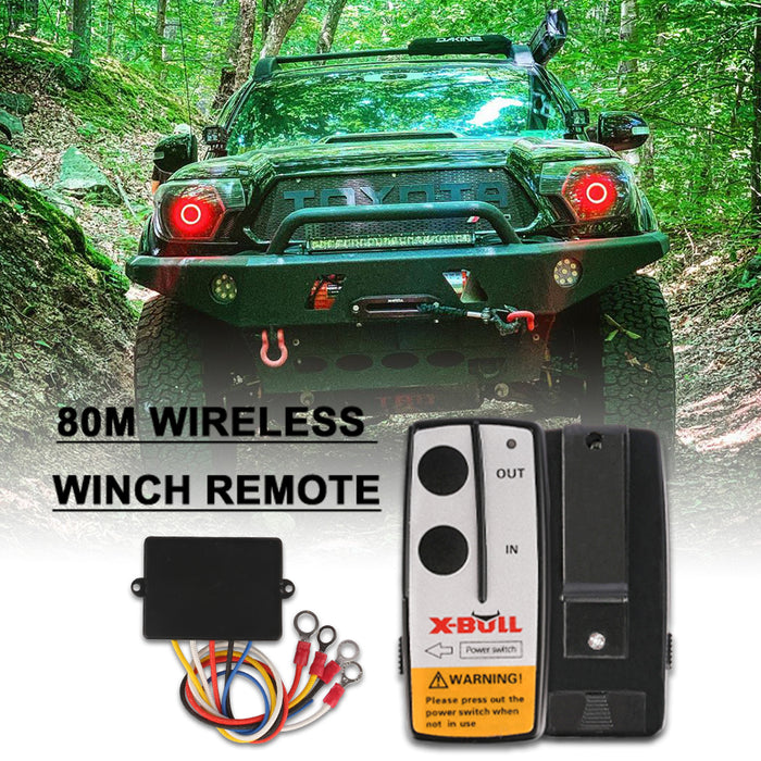 X-BULL Winch Solenoid Relay 12V 500A Winch Controller Twin Wireless Remote 4T Block Pulley - Outbackers