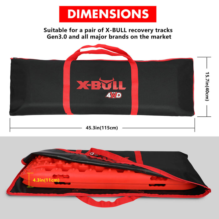 X-BULL Recovery tracks Carry Bag 4x4 Extraction Tred Bag Black - Outbackers