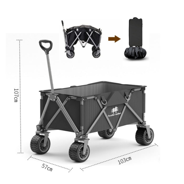 Folding Cart Large Black - Outbackers