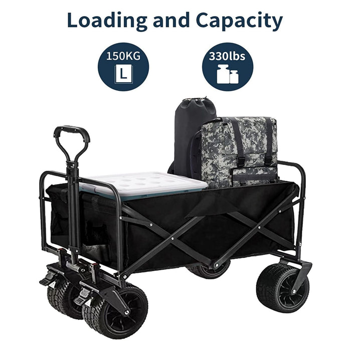 Folding Cart Large Black - Outbackers