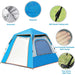 Instant Pop Up Tent For Hiking 2/3/4 Person Camping Tents, Waterproof Windproof Family Tent With Top Rainfly, Easy Set Up, Portable With Carry Bag, With UV Protection  / BLUE - Outbackers