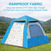 Instant Pop Up Tent For Hiking 2/3/4 Person Camping Tents, Waterproof Windproof Family Tent With Top Rainfly, Easy Set Up, Portable With Carry Bag, With UV Protection  / BLUE - Outbackers