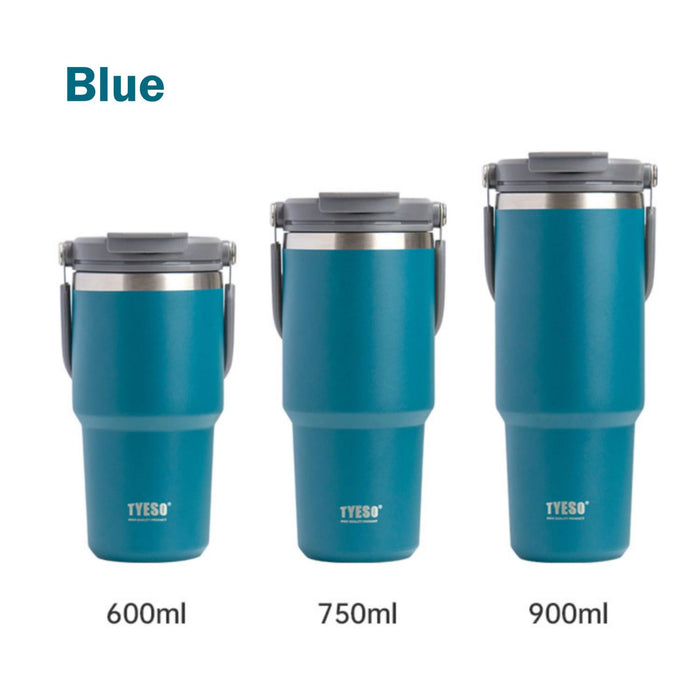 600ML Blue Stainless Steel Travel Mug with Leak-proof 2-in-1 Straw and Sip Lid, Vacuum Insulated Coffee Mug for Car, Office, Perfect Gifts, Keeps Liquids Hot or Cold - Outbackers