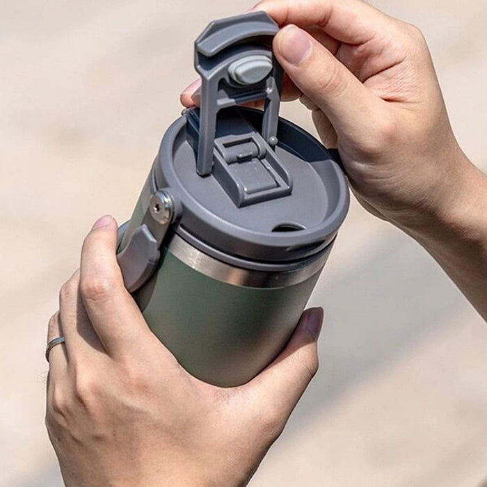 600ML Orange Stainless Steel Travel Mug with Leak-proof 2-in-1 Straw and Sip Lid, Vacuum Insulated Coffee Mug for Car, Office, Perfect Gifts, Keeps Liquids Hot or Cold - Outbackers