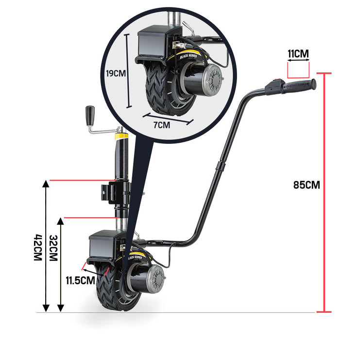 T-REX Motorised Jockey Wheel Electric Power Mover 12V 350W Caravan Trailer Boat - Outbackers