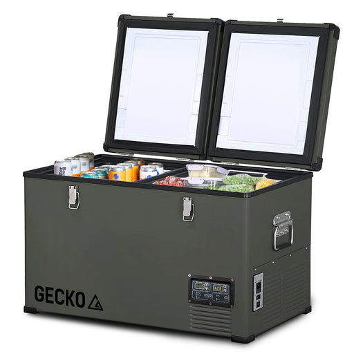 GECKO 75L Dual Zone Portable Fridge / Freezer, SECOP Compressor, for Camping, Car, Caravan - Outbackers