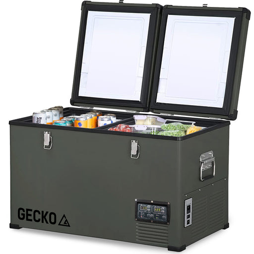 GECKO 92L Dual Zone Portable Fridge / Freezer, SECOP Compressor, for Camping, Car, Caravan - Outbackers