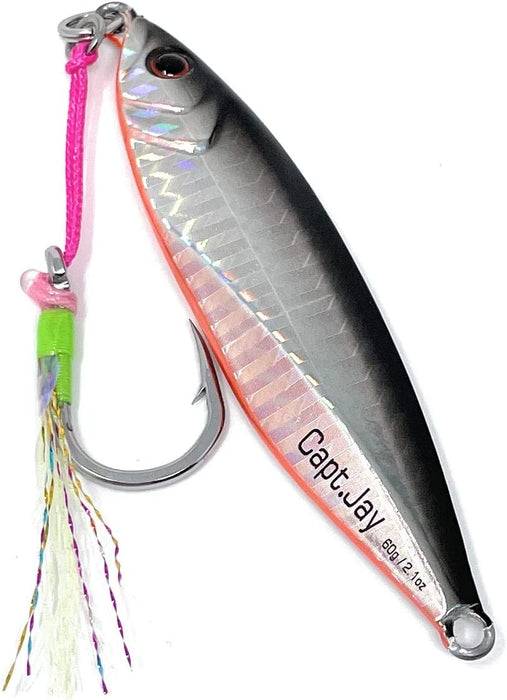 Capt Jay 60g Fishing Saltwater jigs Speed Jigging Slow Jigging Pitching Lures (5pcs, mixed colour) - Outbackers