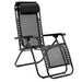 Wallaroo Zero Gravity Reclining Deck Lounge Sun Beach Chair Outdoor Folding Camping - Black - Outbackers