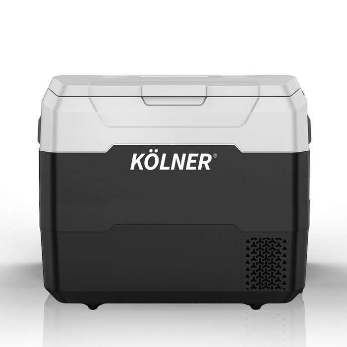 Kolner 50l Fridge Freezer Cooler 12/24/240v Camping Portable Esky Refrigerator - Black - Outbackers