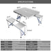 Folding Camping Table with Stools Set Portable Picnic Outdoor Garden BBQ Setting - Outbackers