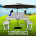 Folding Camping Table with Stools Set Portable Picnic Outdoor Garden BBQ Setting - Outbackers