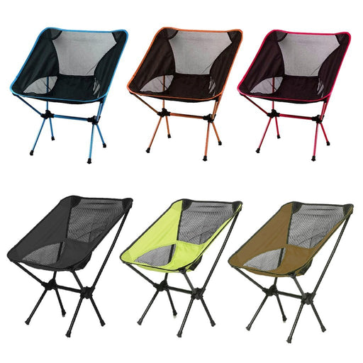 Ultralight Aluminum Alloy Folding Camping Camp Chair Outdoor Hiking Patio Backpacking Black - Outbackers
