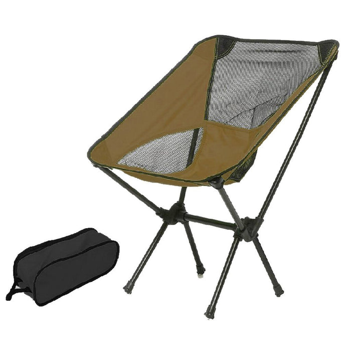 Ultralight Aluminum Alloy Folding Camping Camp Chair Outdoor Hiking Patio Backpacking Black - Outbackers