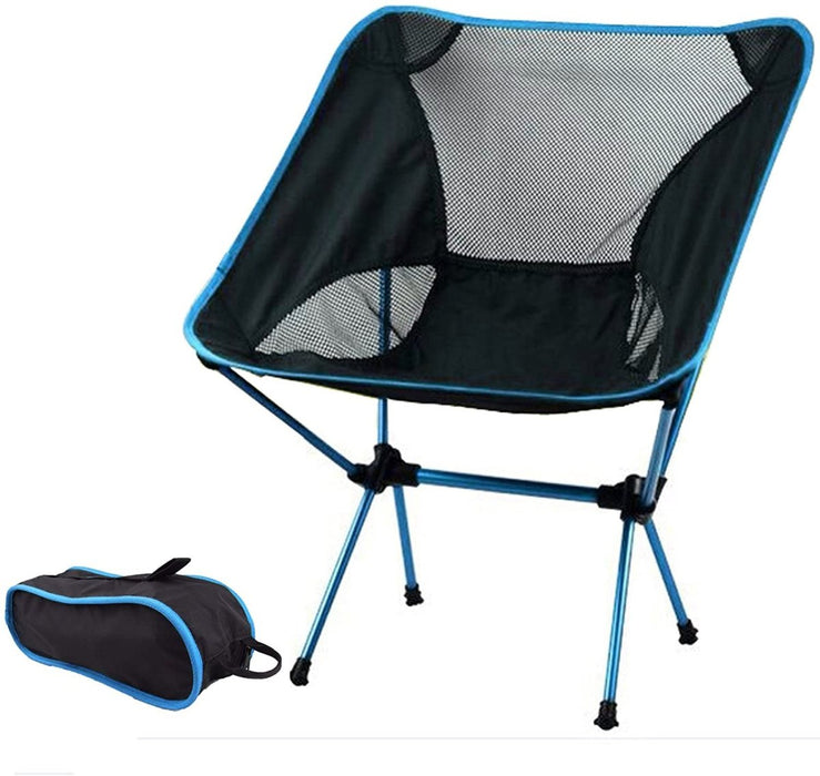 Ultralight Aluminum Alloy Folding Camping Camp Chair Outdoor Hiking Patio Backpacking Black - Outbackers