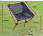 Ultralight Aluminum Alloy Folding Camping Camp Chair Outdoor Hiking Patio Backpacking Black - Outbackers