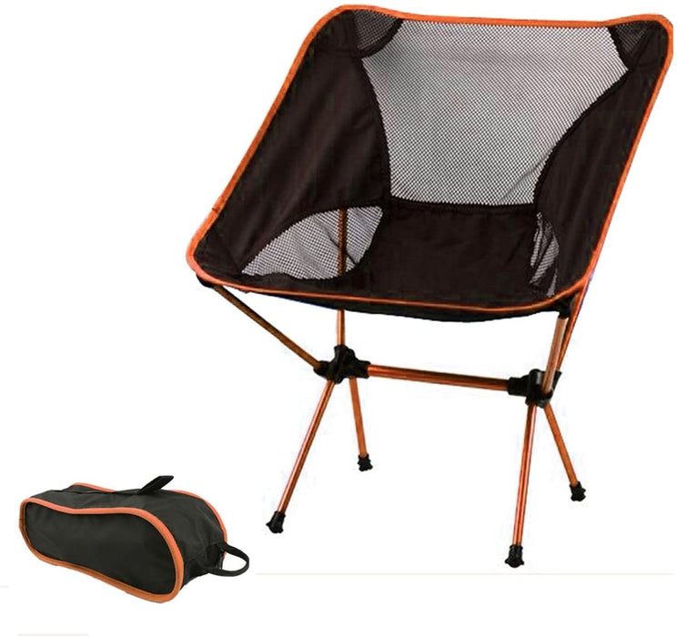 Ultralight Aluminum Alloy Folding Camping Camp Chair Outdoor Hiking Patio Backpacking Black - Outbackers