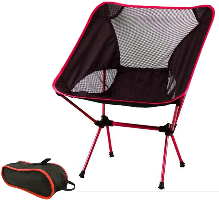 Ultralight Aluminum Alloy Folding Camping Camp Chair Outdoor Hiking Patio Backpacking Black - Outbackers