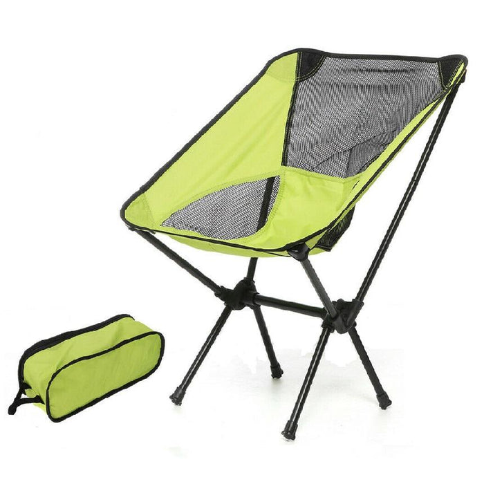 Ultralight Aluminum Alloy Folding Camping Camp Chair Outdoor Hiking Patio Backpacking Black - Outbackers