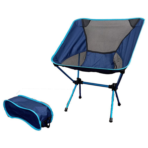 Ultralight Aluminum Alloy Folding Camping Camp Chair Outdoor Hiking Patio Backpacking Full Blue - Outbackers