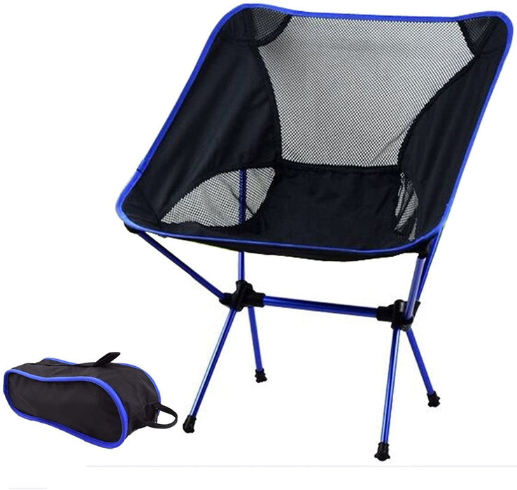 Ultralight Aluminum Alloy Folding Camping Camp Chair Outdoor Hiking Patio Backpacking Full Blue - Outbackers