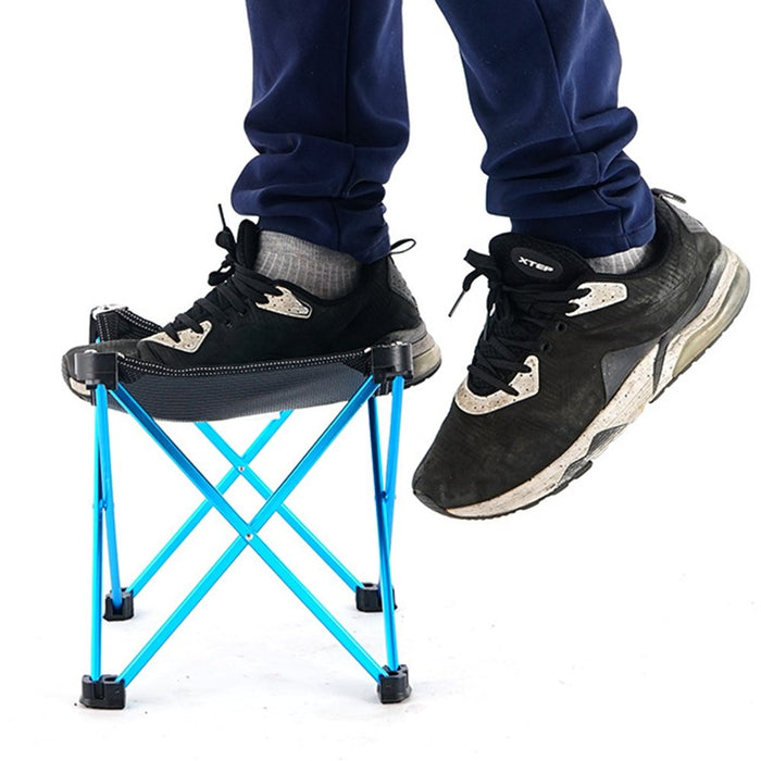 Mini Portable Outdoor Folding Stool Camping Fishing Picnic Chair Seat 80kg Blue - Outbackers