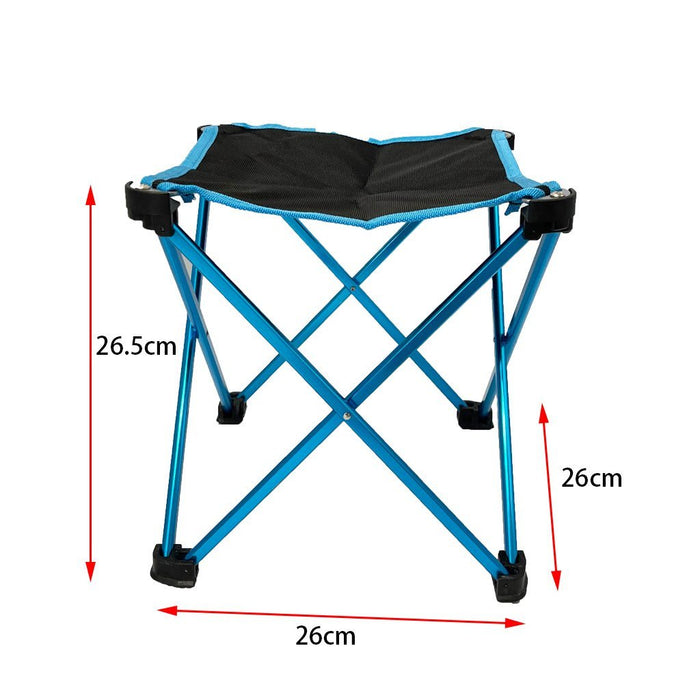 Mini Portable Outdoor Folding Stool Camping Fishing Picnic Chair Seat 80kg Blue - Outbackers