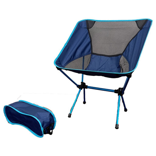 Ultralight Aluminum Alloy Folding Camping Camp Chair Outdoor Hiking Full Blue - Outbackers