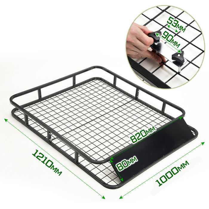 Dynamic Power Black Steel Roof Rack Luggage Carrier Basket 4WD 121cm - Outbackers