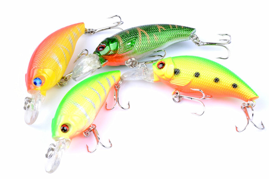 4x 7.5cm Popper Crank Bait Fishing Lure Lures Surface Tackle Saltwater - Outbackers