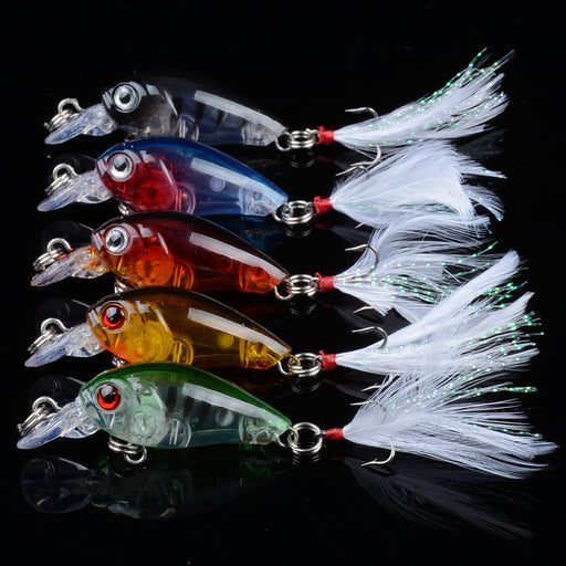 5x 4.5cm Popper Crank Bait Fishing Lure Lures Surface Tackle Saltwater - Outbackers