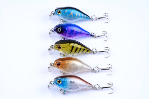 5x 4.3cm Popper Crank Bait Fishing Lure Lures Surface Tackle Saltwater - Outbackers