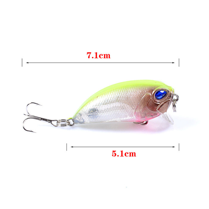 6x Popper Crank 5.1cm Fishing Lure Lures Surface Tackle Fresh Saltwater - Outbackers