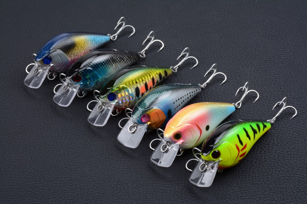 6x 8cm Popper Crank Bait Fishing Lure Lures Surface Tackle Saltwater - Outbackers