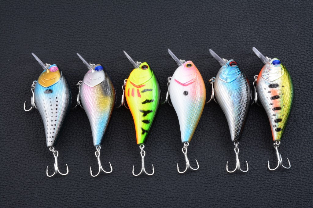 6x 8cm Popper Crank Bait Fishing Lure Lures Surface Tackle Saltwater - Outbackers