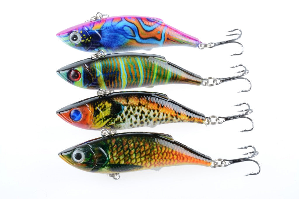 4x 8cm Vib Bait Fishing Lure Lures Hook Tackle Saltwater - Outbackers