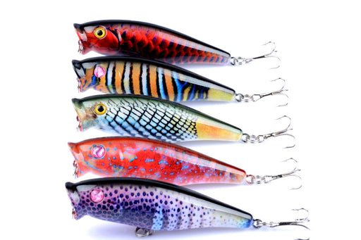5X 7.5cm Popper Poppers Fishing Lure Lures Surface Tackle Fresh Saltwater - Outbackers