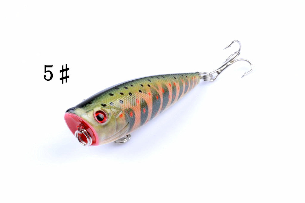 6X 6cm Popper Poppers Fishing Lure Lures Surface Tackle Fresh Saltwater - Outbackers