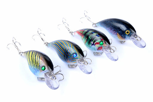 4x 7.5cm Popper Crank Bait Fishing Lure Lures Surface Tackle Saltwater - Outbackers