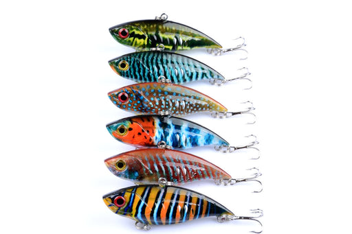 6x 6.5cm Vib Bait Fishing Lure Lures Hook Tackle Saltwater - Outbackers