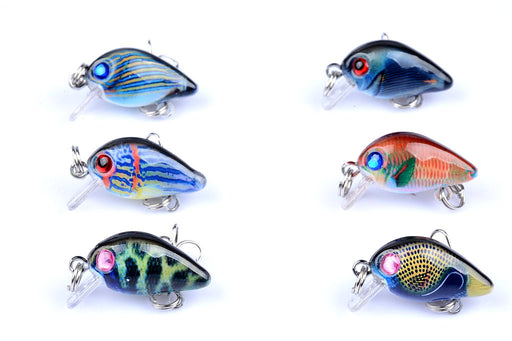 6x 3cm Popper Crank Bait Fishing Lure Lures Surface Tackle Saltwater - Outbackers