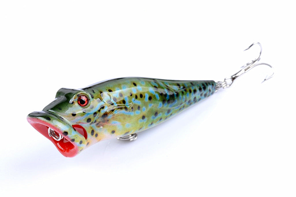 5X 8cm Popper Poppers Fishing Lure Lures Surface Tackle Fresh Saltwater - Outbackers