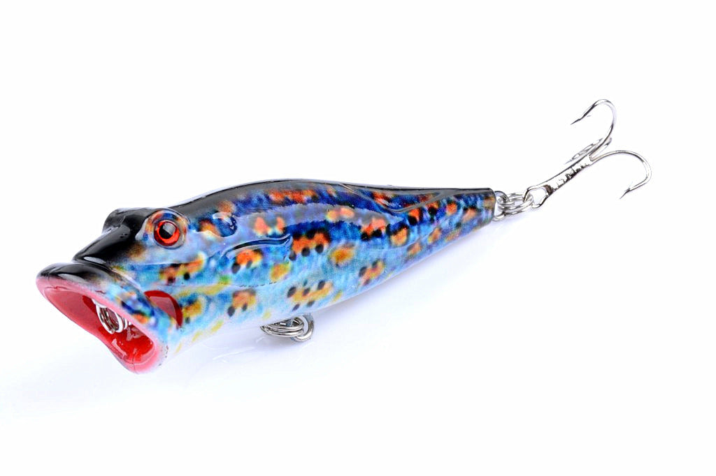 5X 8cm Popper Poppers Fishing Lure Lures Surface Tackle Fresh Saltwater - Outbackers