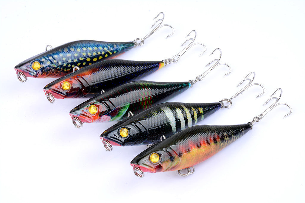 5X 7.5cm Popper Poppers Fishing Lure Lures Surface Tackle Fresh Saltwater - Outbackers