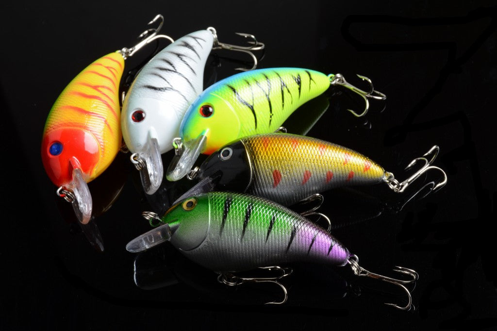 5x 8.5cm Popper Crank Bait Fishing Lure Lures Surface Tackle Saltwater - Outbackers